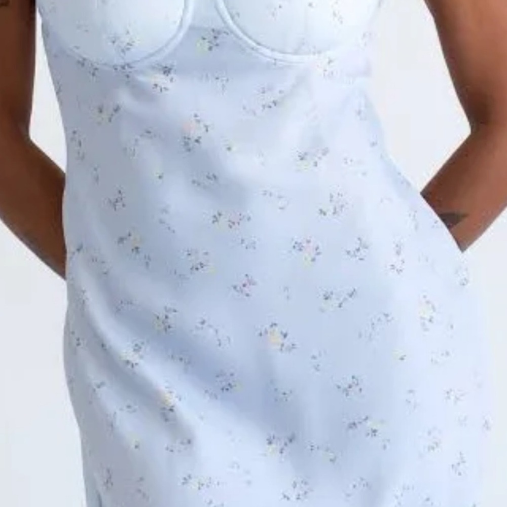 Rumored Blue Mini Dress with Soft Fabric and Form-Fitting Style